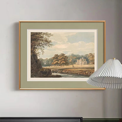 Framed Historical Coastal Landscape Artwork