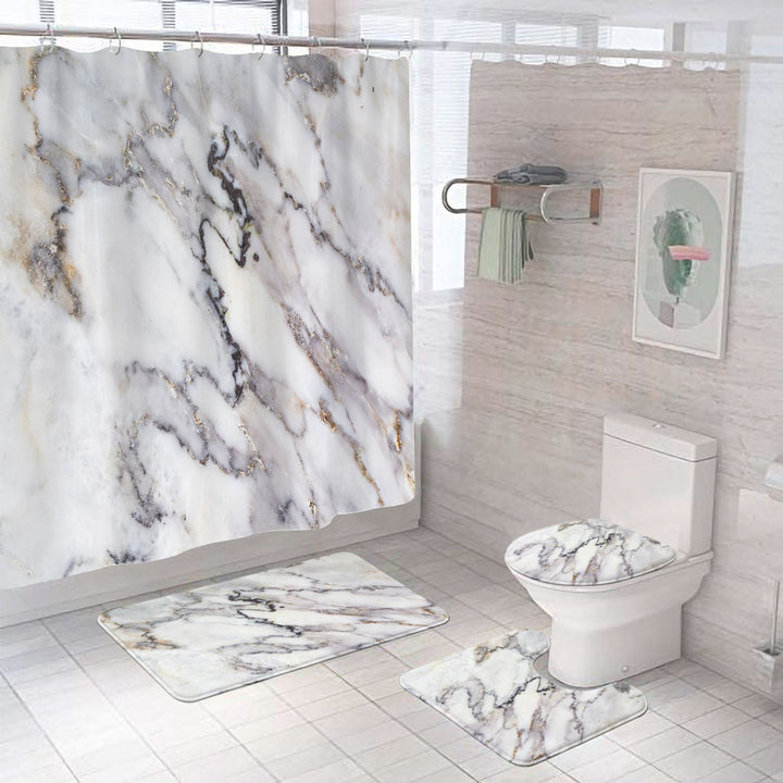 Elegant Marble Pattern Bathroom Mat Set Kalsten