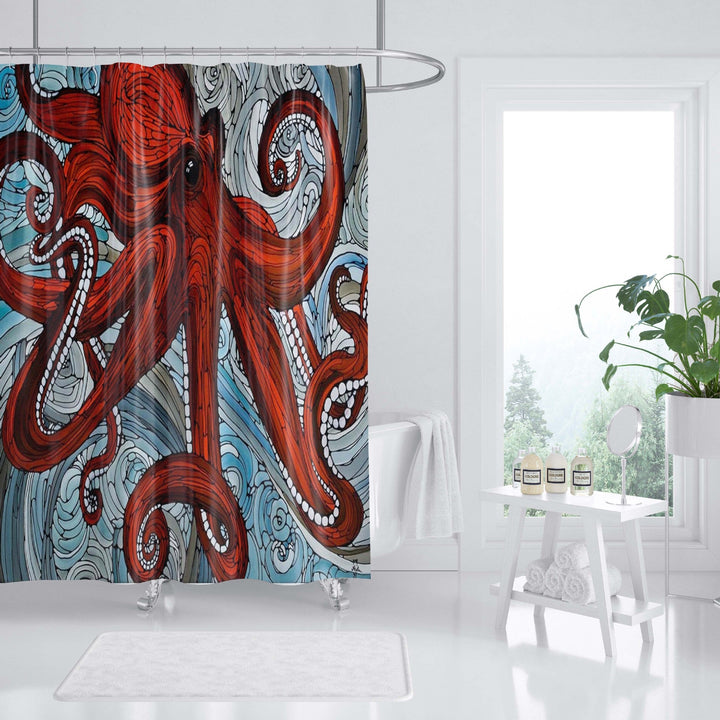 Ocean-Themed Art Shower Curtain Kalsten
