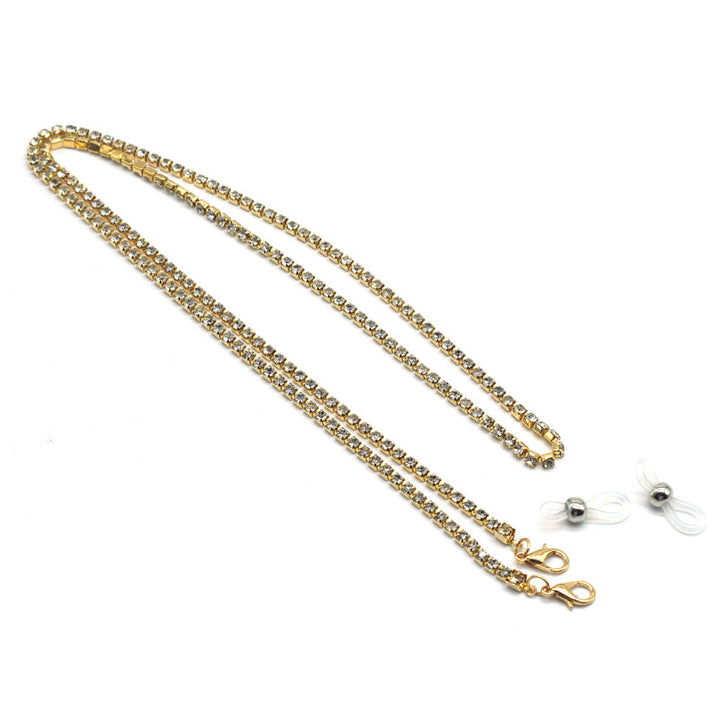 Elegant Rhinestone-Embellished Eyewear Chain Kalsten