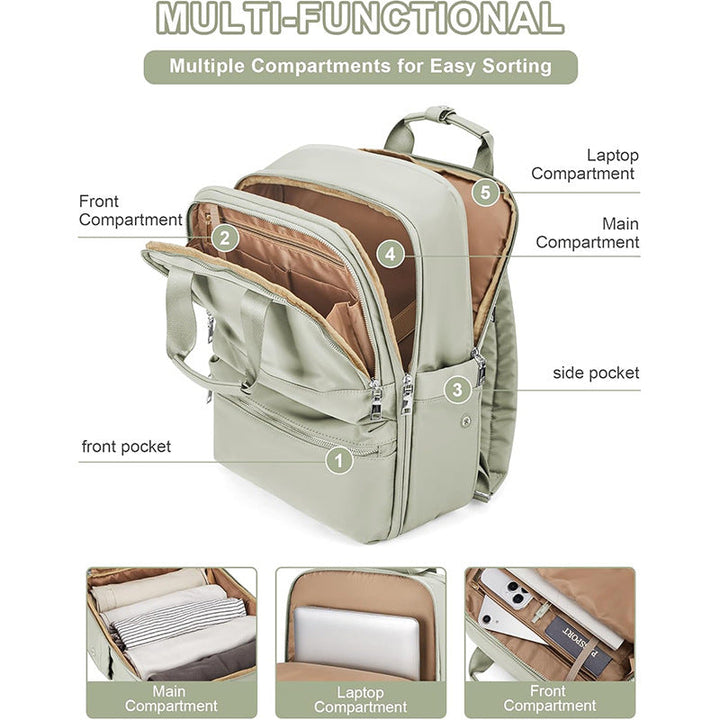Travel backpack with integrated laptop compartment and organizer Kalsten
