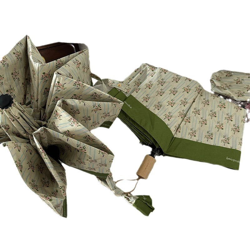 Ladies elegant folding umbrella with floral design Kalsten