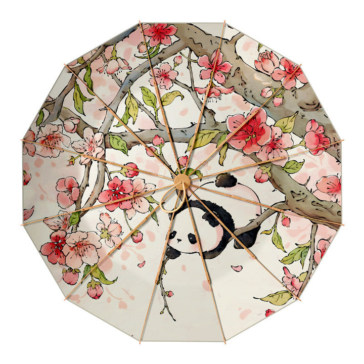 Ladies Premium Folding Umbrella with Floral Design and Protective Carrying Case Kalsten