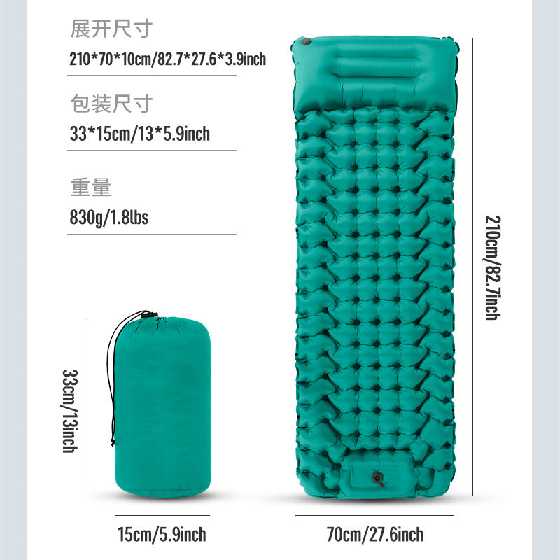 Airy and Comfortable Inflatable Sleeping Mat with Headrest Kalsten