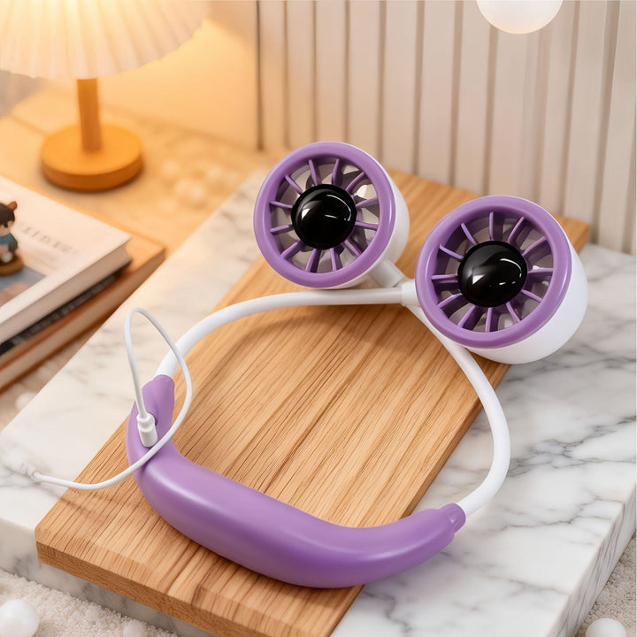 Ladies portable neck fan with dual cooling fan Kalsten