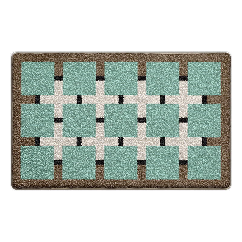 Plush Geometric Bath Mat Kalsten