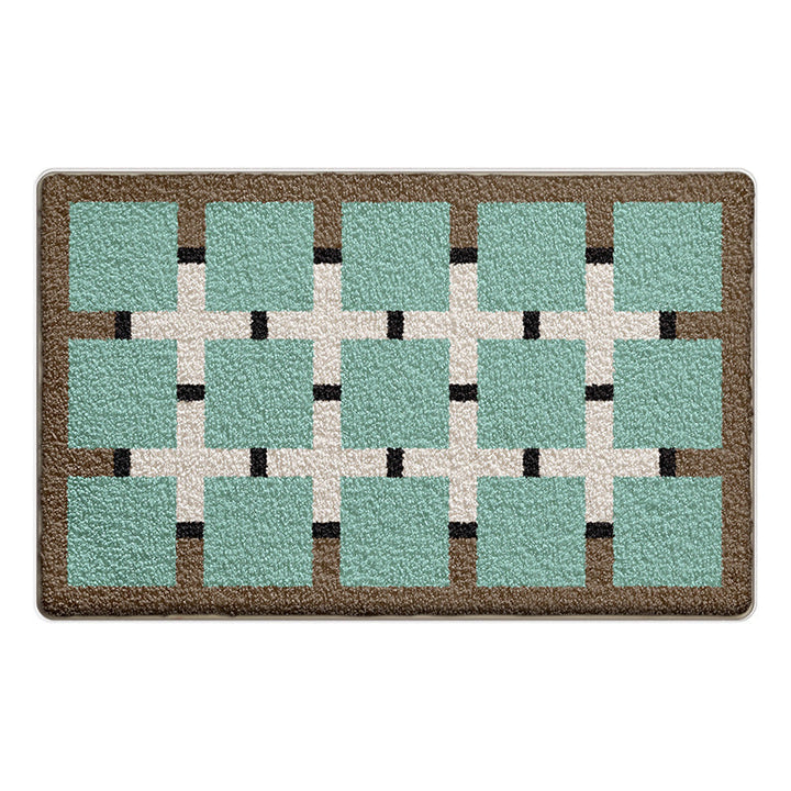 Plush Geometric Bath Mat Kalsten