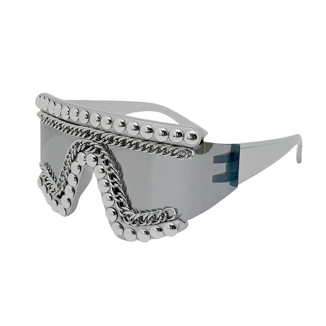 Women's fashion sunglasses with luxurious chain frame and shimmering accents Kalsten