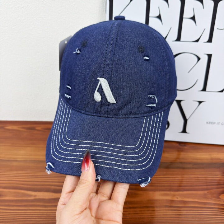 Men's Distressed Denim Style Cap Kalsten