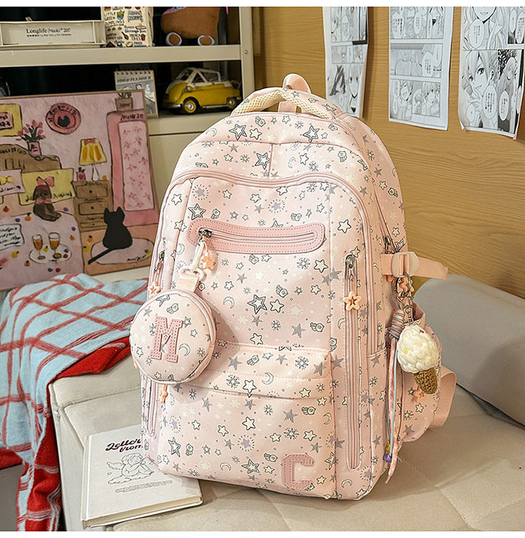 Charming Star-Embellished School Backpack