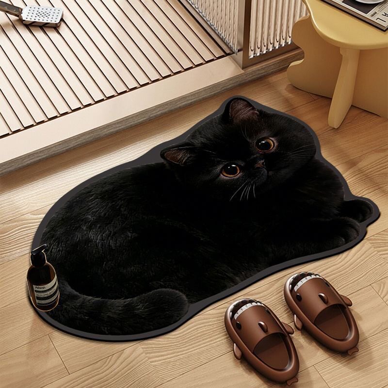 Cat-Themed Plush Bath Rug Kalsten