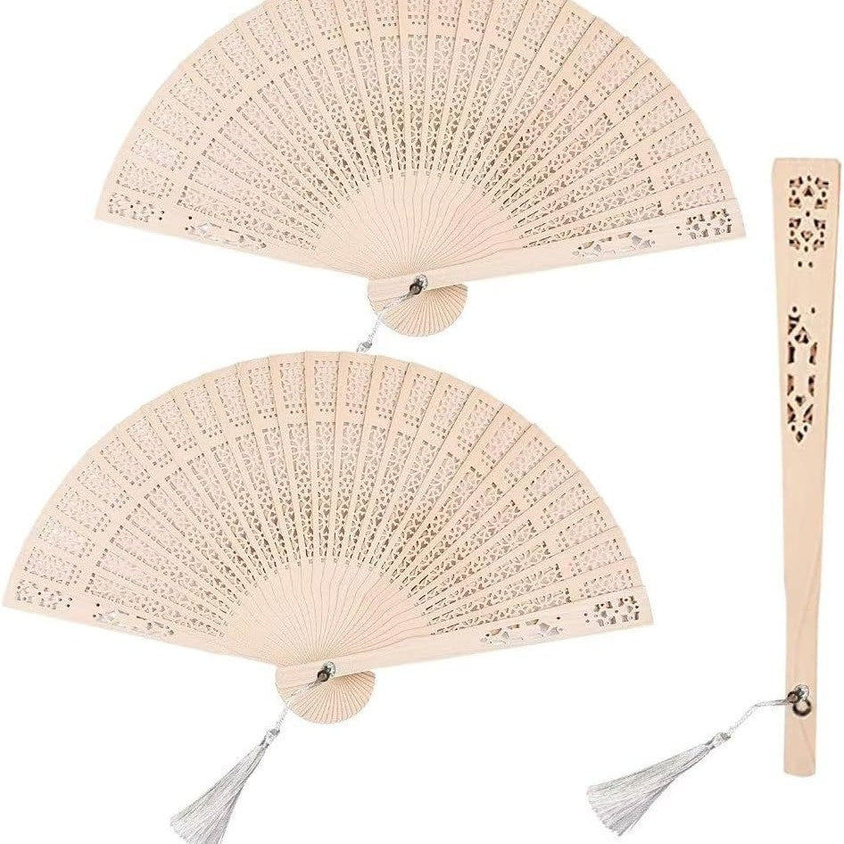 Ladies decorative and high-quality hand fan made of filigree wood Kalsten