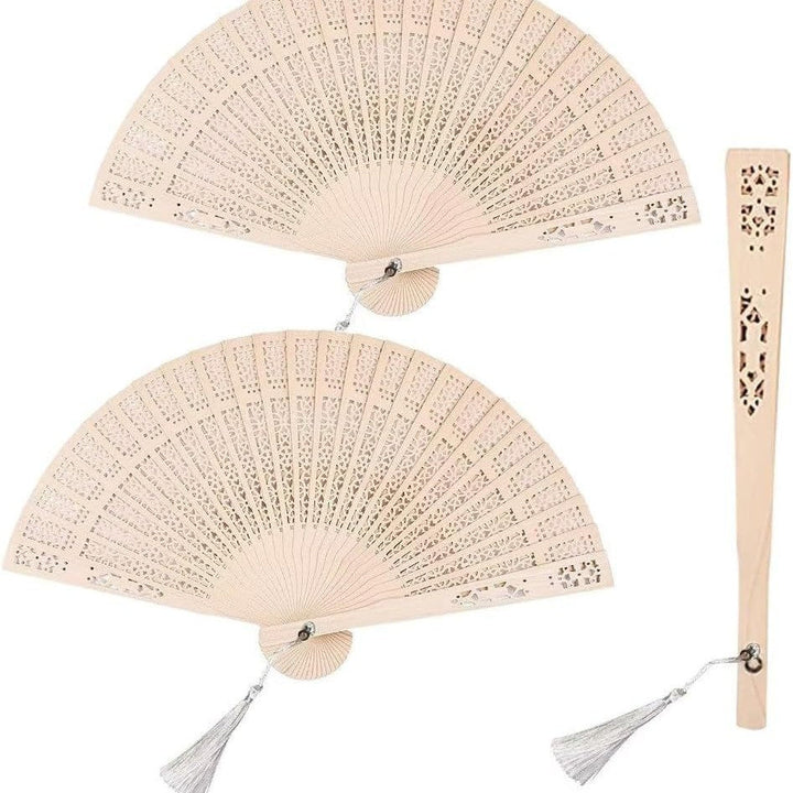 Ladies decorative and high-quality hand fan made of filigree wood Kalsten