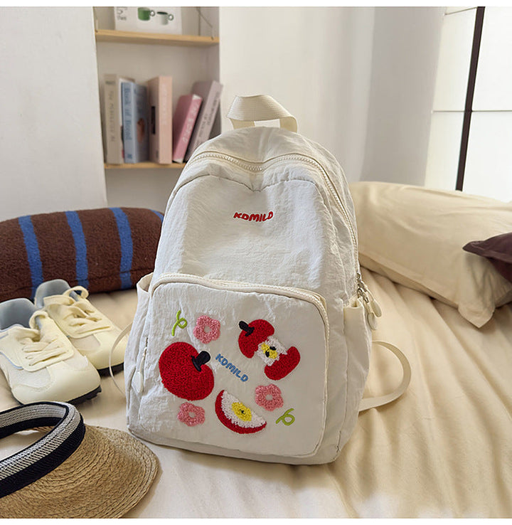 Cute Embroidered Casual School Backpack