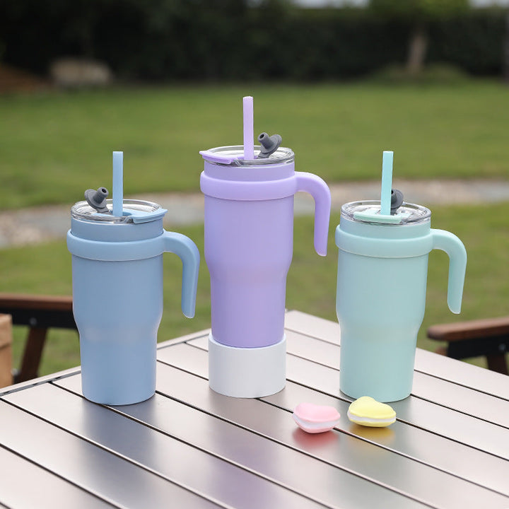 Women's Insulated To-Go Cup with Ergonomic Handle and Flexible Straw Kalsten
