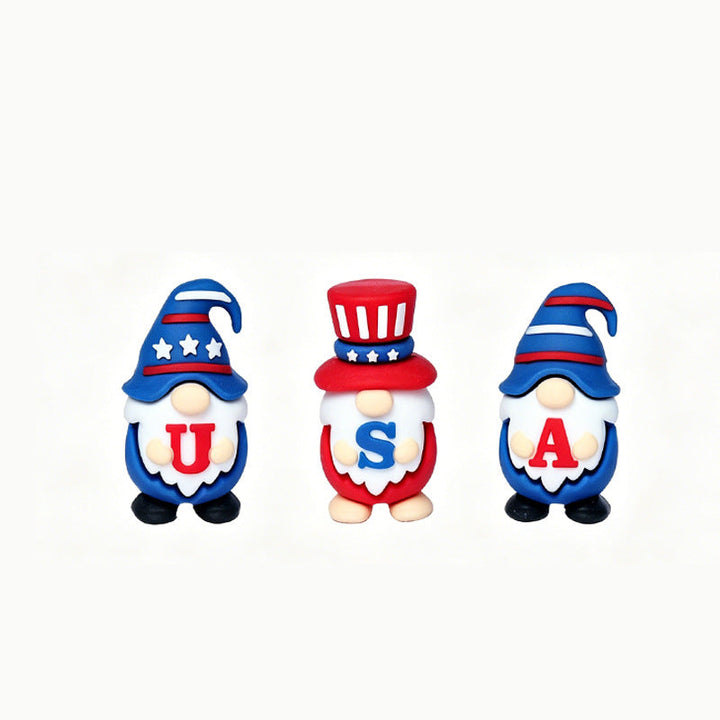 Unisex nan handcrafted decorative gnome set made of air-drying modeling clay with star and heart appliqué Kalsten