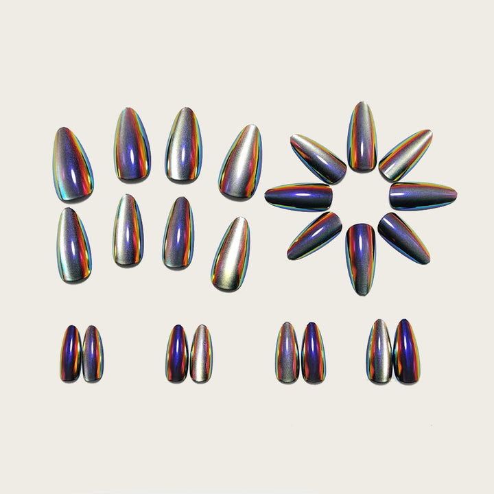 Glossy Artificial Nails in Futuristic Style Kalsten