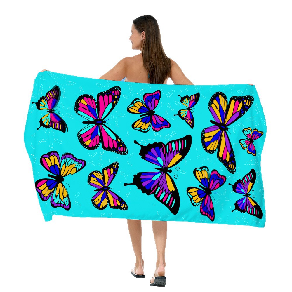Beach towel with vibrant, colorful animal motif Kalsten