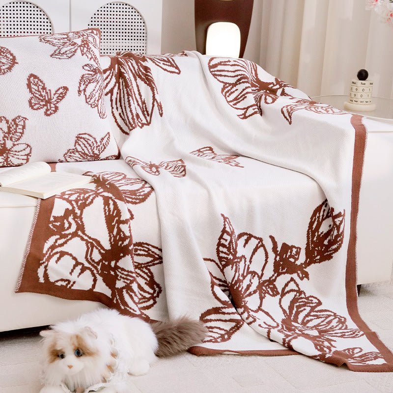 Women's Decorative Throw Blanket with Floral Design Kalsten