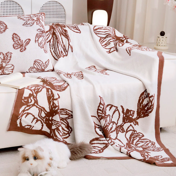 Women's Decorative Throw Blanket with Floral Design Kalsten