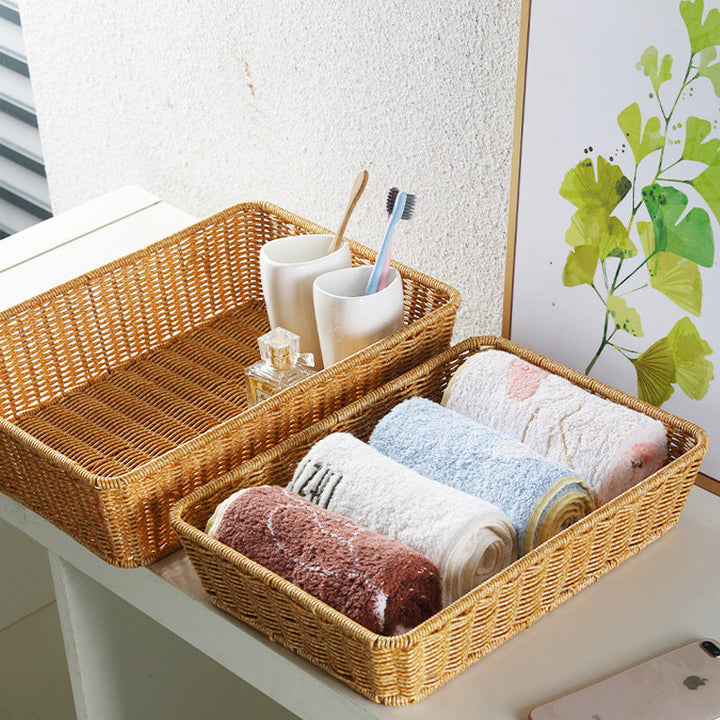 Unisex Rectangular Storage Basket made of hand-woven material Kalsten
