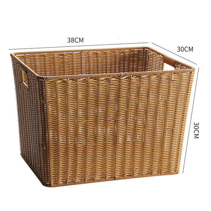 Rectangular Woven Storage Bin with Ergonomic Handles Kalsten