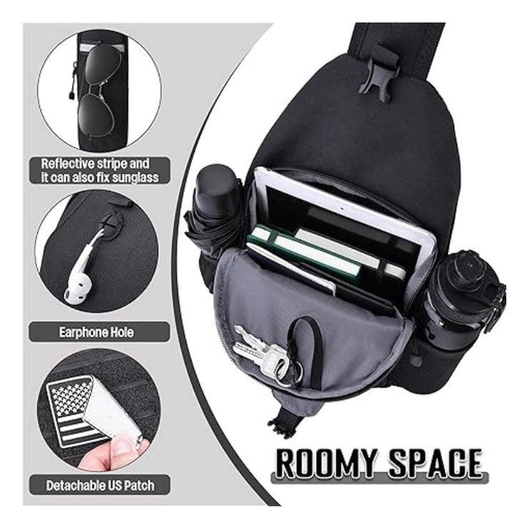 More ergonomic sling backpack with multiple compartments and practical holders Kalsten