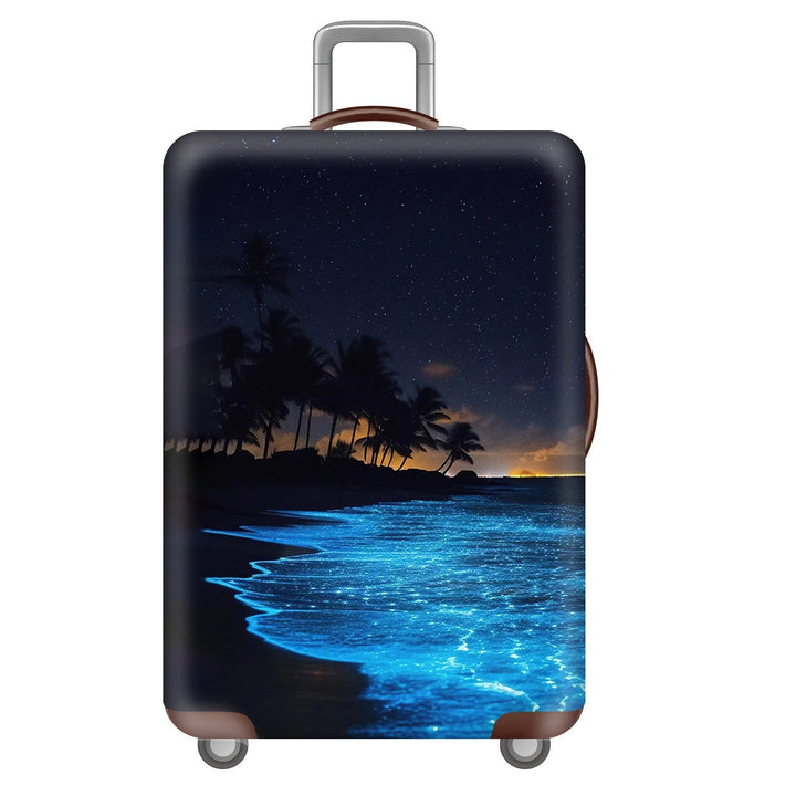 Unisex nan hard shell suitcase trolley with large landscape motif print and multidirectional wheels Kalsten