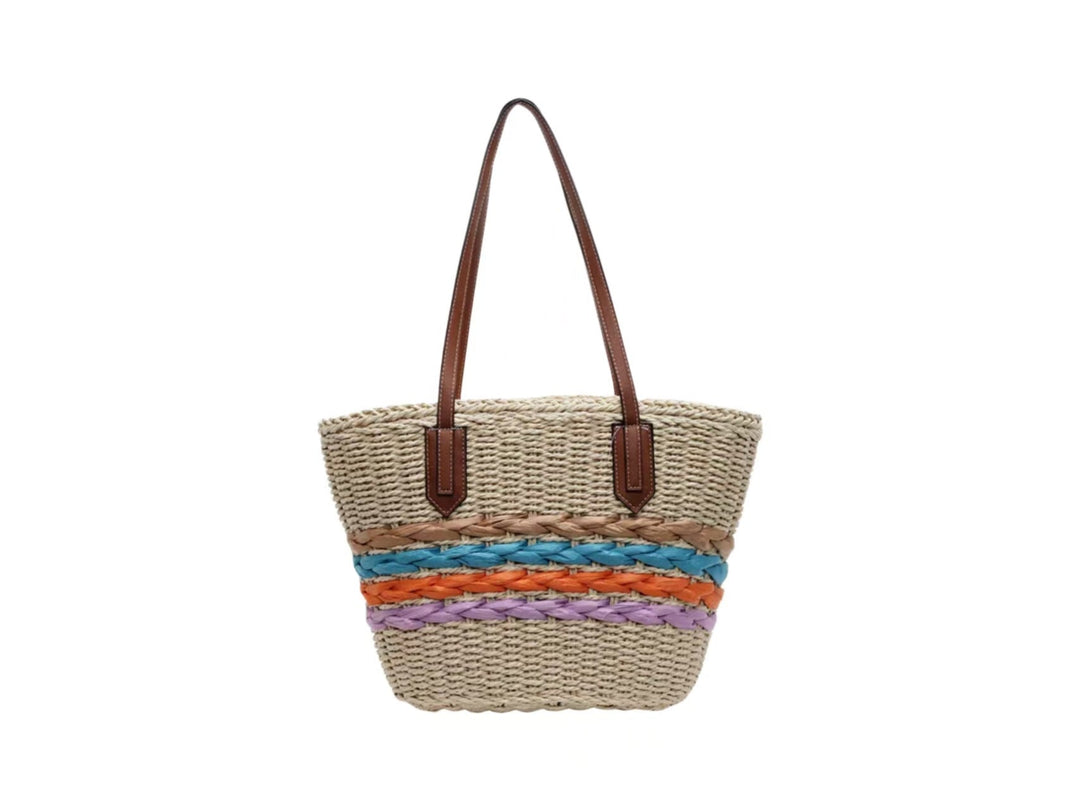 Shoulder bag made of braided material with colorful detail Kalsten