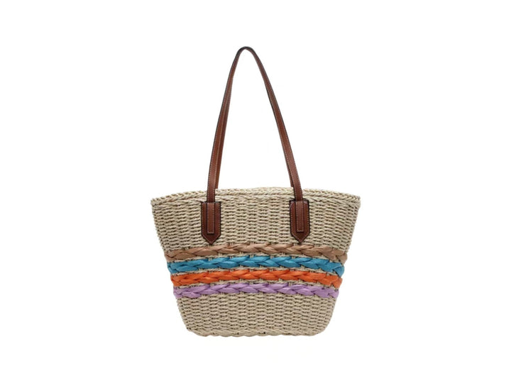 Shoulder bag made of braided material with colorful detail Kalsten