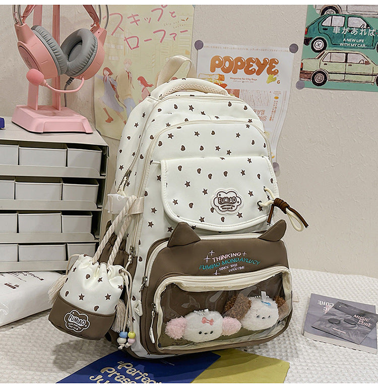 Multi-Functional Transparent Organizer School Backpack