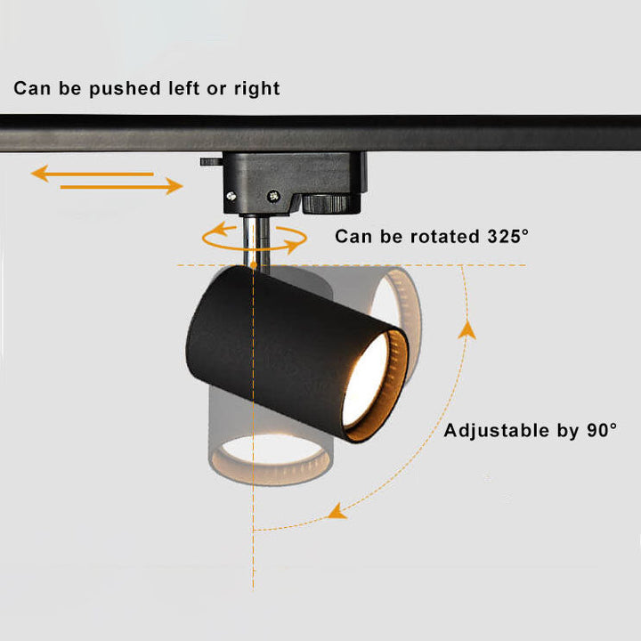 Track Light Iron 39.4 in 3 Head LED Adjustable Ceiling Lighting Modern Indoor Spotlight Fixture | Kalsten
