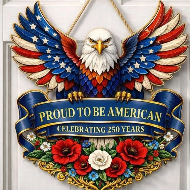 Unisex nan Patriotic Americana Heart Flag Wreath with Ribbon Mesh, Wooden Heart Cutout and Star Accent Bowlsift Kalsten