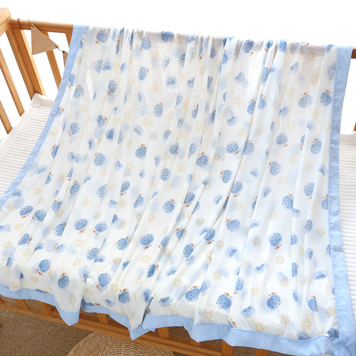 Unisex Nan cozy baby blanket made of cotton muslin with breathable filling and satin edge Kalsten