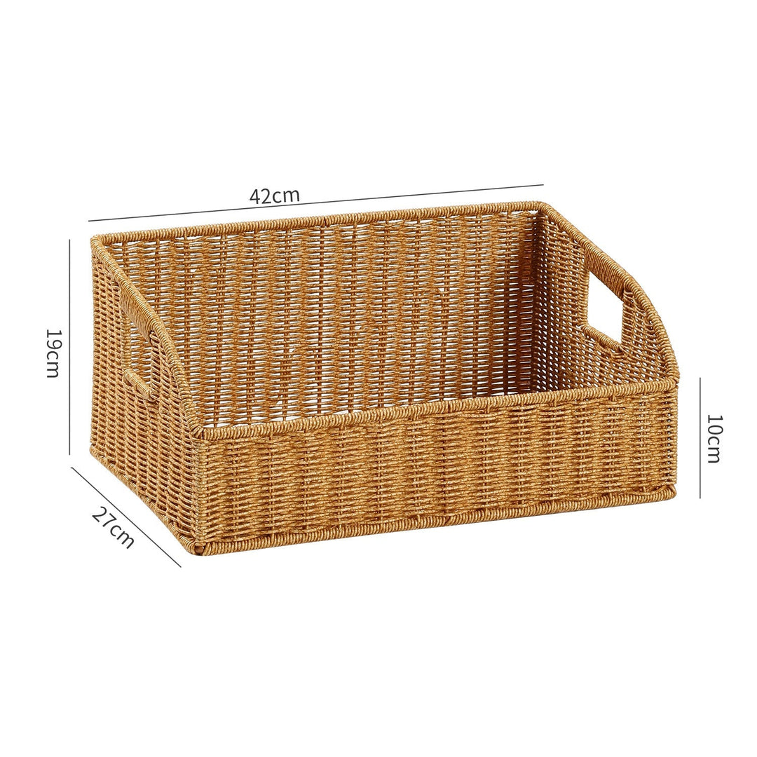 Woven Storage Organizer Basket with Cutout Handles Kalsten