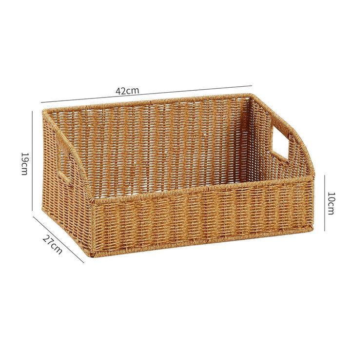 Woven Storage Organizer Basket with Cutout Handles Kalsten