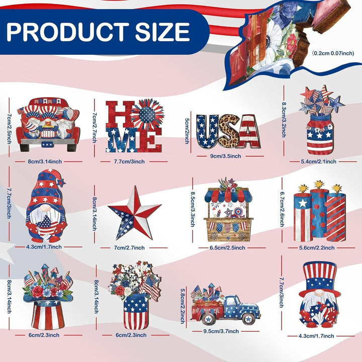 Unisex nan patriotic wooden hanging ornaments assorted Fourth of July USA cutout decorations Kalsten
