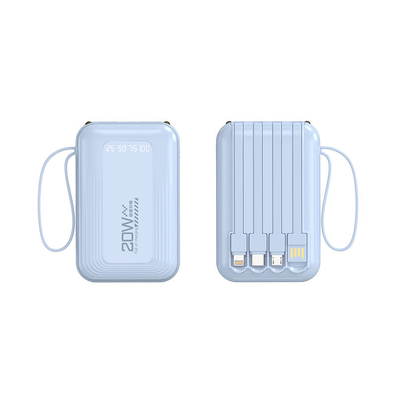Portable power bank with integrated cable system and LED display Kalsten