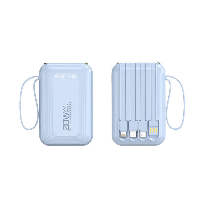 Portable power bank with integrated cable system and LED display Kalsten