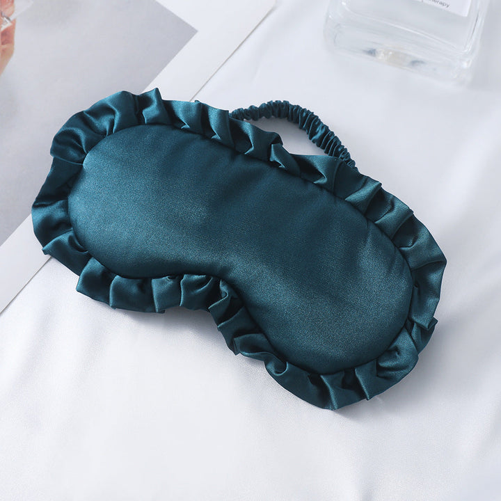 Women's nan satin-gloss eye mask with ergonomic contour, frilled ruffle edge, and gentle padding Kalsten