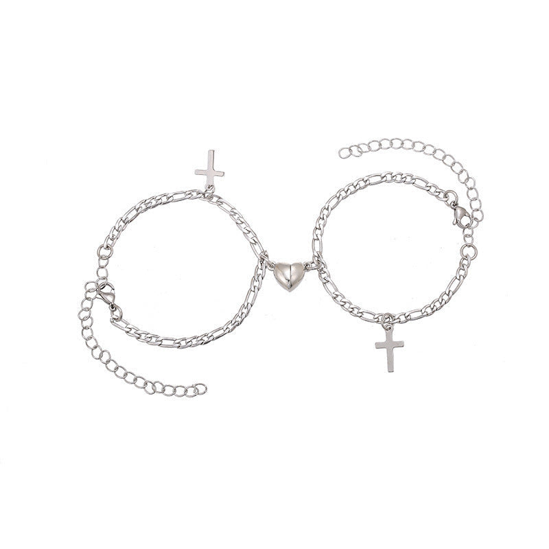 Versatile bracelet with cross and heart pendants Kalsten