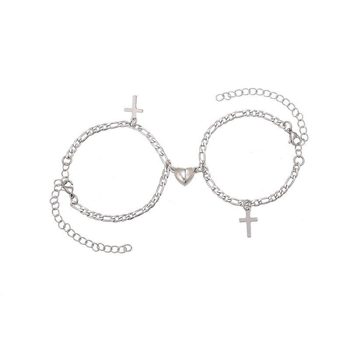 Versatile bracelet with cross and heart pendants Kalsten