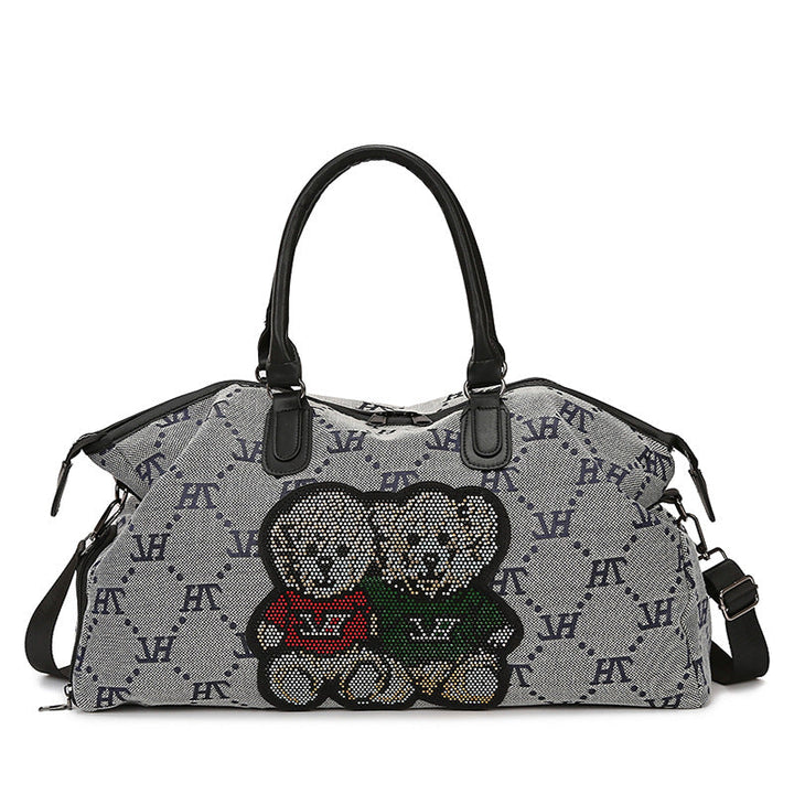 Embellished Graphic Travel Duffel