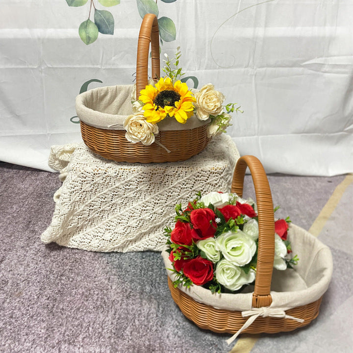 Women's Elegant Basket with Removable Fabric Insert Kalsten