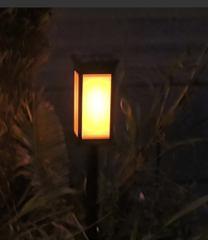 LED Garden Stake Lantern With Frosted Acrylic Panel And Weatherproof Metal Frame Kalsten