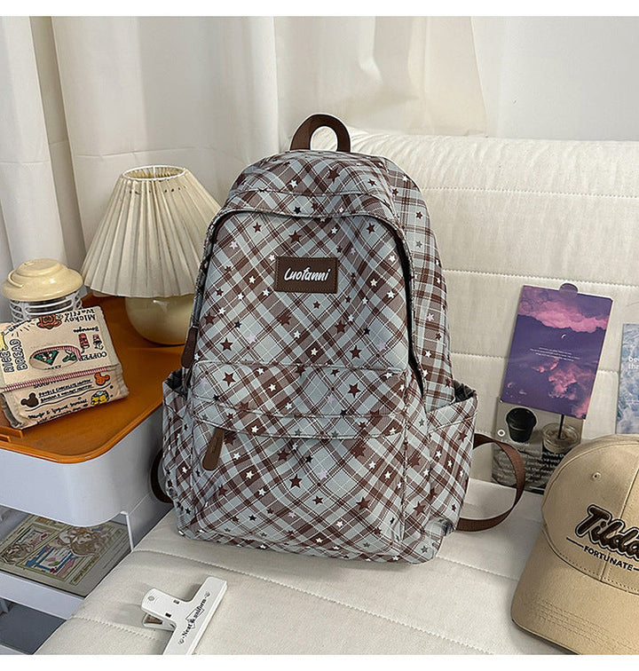 Stylish Checked Pattern Backpack Kalsten