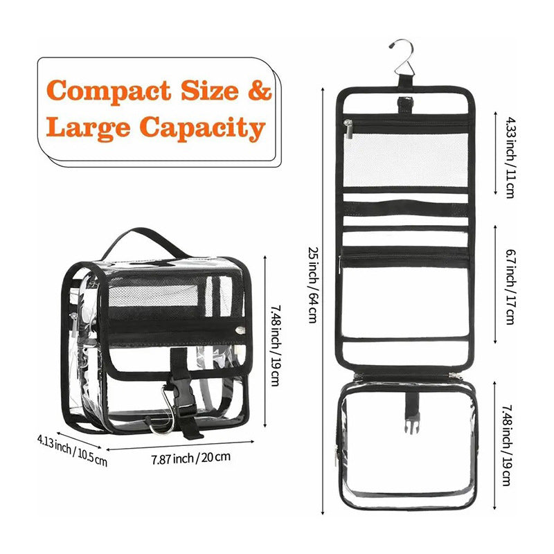 Cosmetic organizer with transparent design and practical hook Kalsten