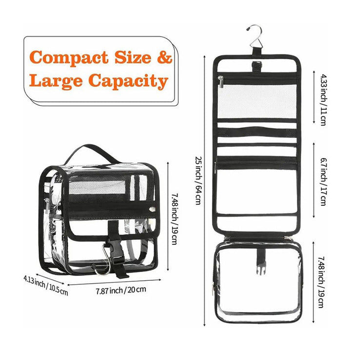 Cosmetic organizer with transparent design and practical hook Kalsten