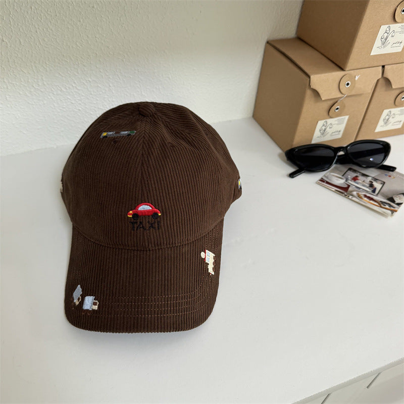 Men's Corduroy Taxi Embroidered Baseball Cap Kalsten
