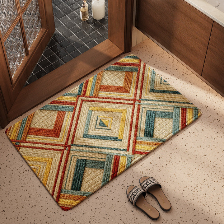 Textured Geometric Entryway Mat